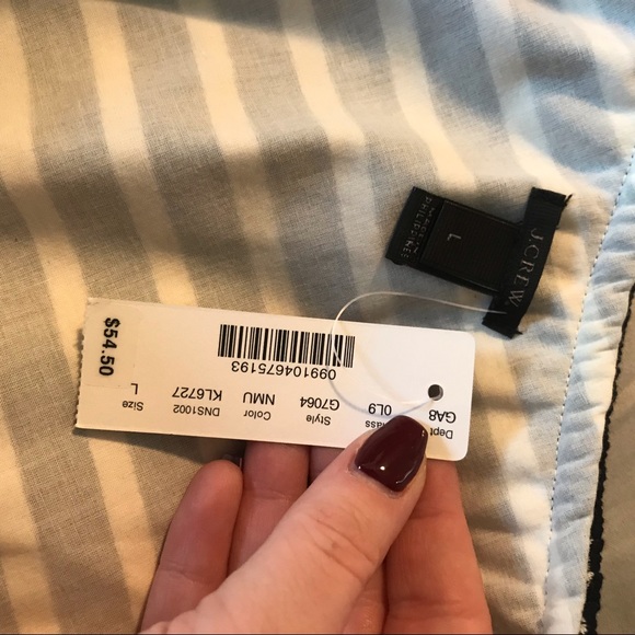 J. Crew One Shoulder Ruffle Striped Top, size Large NWT - Picture 4 of 8